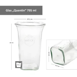 9er Set WECK Quentin Glas 795ml + 9x Einmach-Zubehör + Rezeptheft I Sturz-Form -Haushaltswaren Store 568b5393bcc9160cff4f682e6ae9ede7