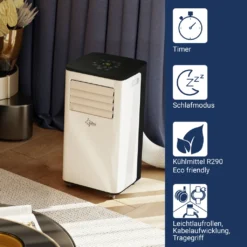SUNTEC Mobiles Lokales Klimagerät CoolFixx 2.6 Eco R290 | Für Räume Bis 80 M3 (34 M2) | Inkl. Abluftschlauch | Kühler Und Entfeuchter Mit ökologischem Kühlmittel R290 | 9.000 BTU/h, EEK A -Haushaltswaren Store 569a0fadd4a33cd5b85d999e46af3719