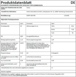 Amica EGSPV 586 900, Vollintegrierter Geschirrspüler, Single (45 Cm Breit), Schwarz, Tasten, LED, 1,5 M -Haushaltswaren Store 56a1fe0dc4a549505d3755833222d70a