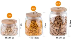 APS 2er Set Vorratsglas -WOODY- /// 14 X 14cm, H: 21 Cm /// Glas, Kiefernholz, Silikon /// 2,5 Liter /// 67514 12 APS 2er Set Vorratsglas -WOODY- /// 14 X 14cm, H: 21 Cm /// Glas, Kiefernholz, Silikon /// 2,5 Liter /// 67514 -Haushaltswaren Store 57394fb890a08954e4acc4170b359502