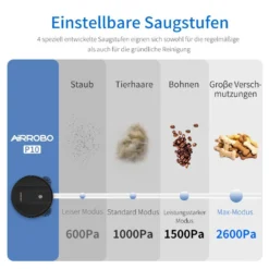Saugroboter - AIRROBO P10 Staubsauger Roboter 2600Pa Roboterstaubsauger WLAN Mit Raumkarte In Echtzeit, WiFi/App/Alexa, Selbstaufladung, Leise, Für Tierhaare, Hartböden, Teppich -Haushaltswaren Store 573ec69d7a8799175ad61aad69da1073