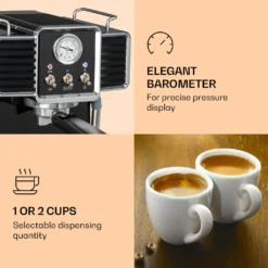 Gusto Classico Espressomaker 1350 Watt 20 Bar Druck Wassertank: 1,5 Liter -Haushaltswaren Store 578880ca69a1391d4a54768b0ab3c14b
