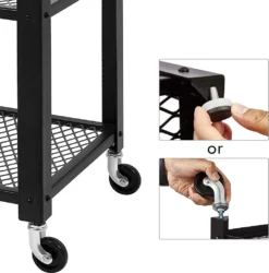 Meerveil Retro Servierwagen, 3 Ebenen Küchenwagen, Rollwagen Auf 4 Rollen, Küchenregal Aus Holz Und Metall, Für Küche Und Wohnzimmer, Vintagebraun-schwarz -Haushaltswaren Store 57ba7d8afe10cb6d77e5fd3b99b3ff5d