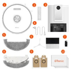 Ultenic T10 Saugroboter Mit Absaugstation, 3000Pa Saugroboter Mit Wischfunktion, Laser Navigation Saugroboter, Mehrstöckige Kartierung Staubsauger Roboter, Roboterstaubsauger Ideal Für Teppiche -Haushaltswaren Store 57d326e7d6279b83a5feff523bbae434