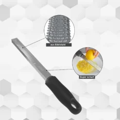 Zitronenreibe Aus Edelstahl | Parmesanreibe [32,5 Cm] | Ingwerreibe | Multifunktionaler Zester Reibe | Muskatnuss Reibe Mit Schutz & Reinigungsbürste | Hobel Reibe Für Schokolade, Käse, Kokosnuss -Haushaltswaren Store 5810190485c72c1a7640d78d8c6d5380 1