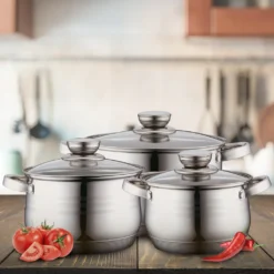 Maison & Kitchen - Kochtopfset - Pfannenset 13-teilig - Edelstahl - Kochgeschirr Set Mit Glasdeckel - Induktionsgeeignet - Stielpfanne / Bratpfanne - PFAS-frei -Haushaltswaren Store 5833c5c621682f1aeddeb7c39147ffba