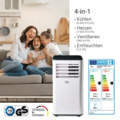 SUNTEC Mobiles Lokales Klimagerät CoolFixx 2.6 Eco R290 | Für Räume Bis 80 M3 (34 M2) | Inkl. Abluftschlauch | Kühler Und Entfeuchter Mit ökologischem Kühlmittel R290 | 9.000 BTU/h, EEK A -Haushaltswaren Store 588022604fbaaef6bf2ad698fb1fb917