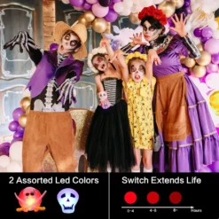 50 Stück Halloween-Partygeschenke Für Kinder, LED-Blinkringe, Leuchtende Halsketten Und Broschen Für Party-Dekorationen, Halloween-Partyzubehör, Kein Süßigkeitenhalloween Leckereien, Goodie-Tütenfüller -Haushaltswaren Store 595429d8af01d2e982bfe7fc5f06c744