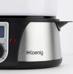 H.Koenig Elektro-Dampfgarer Ohne BPA 12 Liter, 3 Herausnehmbare Behälter, 1000 W, Timer Bis Zu 60 Minuten VAP12, Kunststoff, Metall, Single -Haushaltswaren Store 597be7a18870c688eea410a5b2e52b42