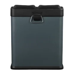 SONGMICS Mülleimer 30 Liter, Mülltrennung, 2 X 15 Liter, Abfalleimer, Treteimer Mit Inneneimern, Farbigen Pedalen, Mülltrennsystem Für Die Küche, Rauchgrau-schwarz LTB30G -Haushaltswaren Store 599c60862fe3b7ce0592e541fbaedd15