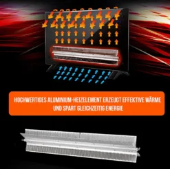 Glaskonvektor / Elektroheizung / Konvektor-Heizung - 24h-Timer - LCD-Display Touchscreen - Fernbedienung - Mobiler, Leiser, Elektrischer & Energiesparender Elektroheizkörper 2000 Watt -Haushaltswaren Store 59a9c8417de63ccb5d70bc3dc14e65e8