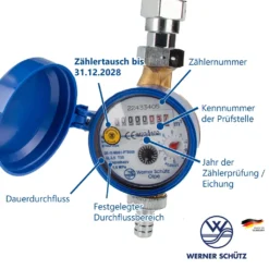 JS SCHÜTZ Zapfhahnzähler 110 Mm Mit 3/4 Zoll Anschluss -Haushaltswaren Store 5ac39499d6e04f37560877d9b0614aaa