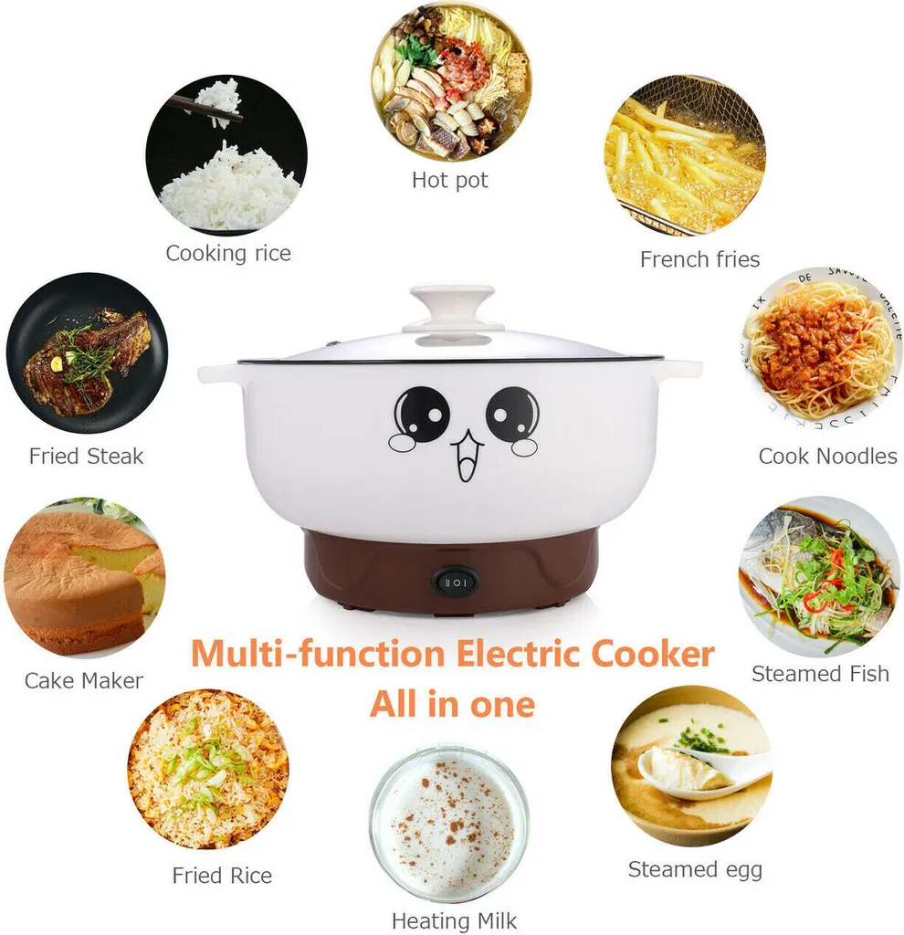 220V Multifunktional Kochtopf Elektropfanne Küchentöpfe Dampfgarer Reiskocher Hot Pot Pfanne Minitopf Für Suppen, Aufläufe, Eintöpfe (2.3L, Kein Dampfer) 3 220V Multifunktional Kochtopf Elektropfanne Küchentöpfe Dampfgarer Reiskocher Hot Pot Pfanne Minitopf Für Suppen, Aufläufe, Eintöpfe (2.3L, Kein Dampfer)