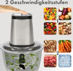 ProfiCook® Zerkleinerer Küche Elektrisch Inkl. Ice Crush-Funktion, Gemüseschneider Mit 1,7L Edelstahlbehälter, Elektrisch Mit Kombimesser Für 2- Oder 4-Klingenbetrieb- PC-MZ 1227 -Haushaltswaren Store 5bf90fea6df2ea732d1e5418670b3ab0