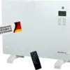 Glaskonvektor / Elektroheizung / Konvektor-Heizung - 24h-Timer - LCD-Display Touchscreen - Fernbedienung - Mobiler, Leiser, Elektrischer & Energiesparender Elektroheizkörper 2000 Watt