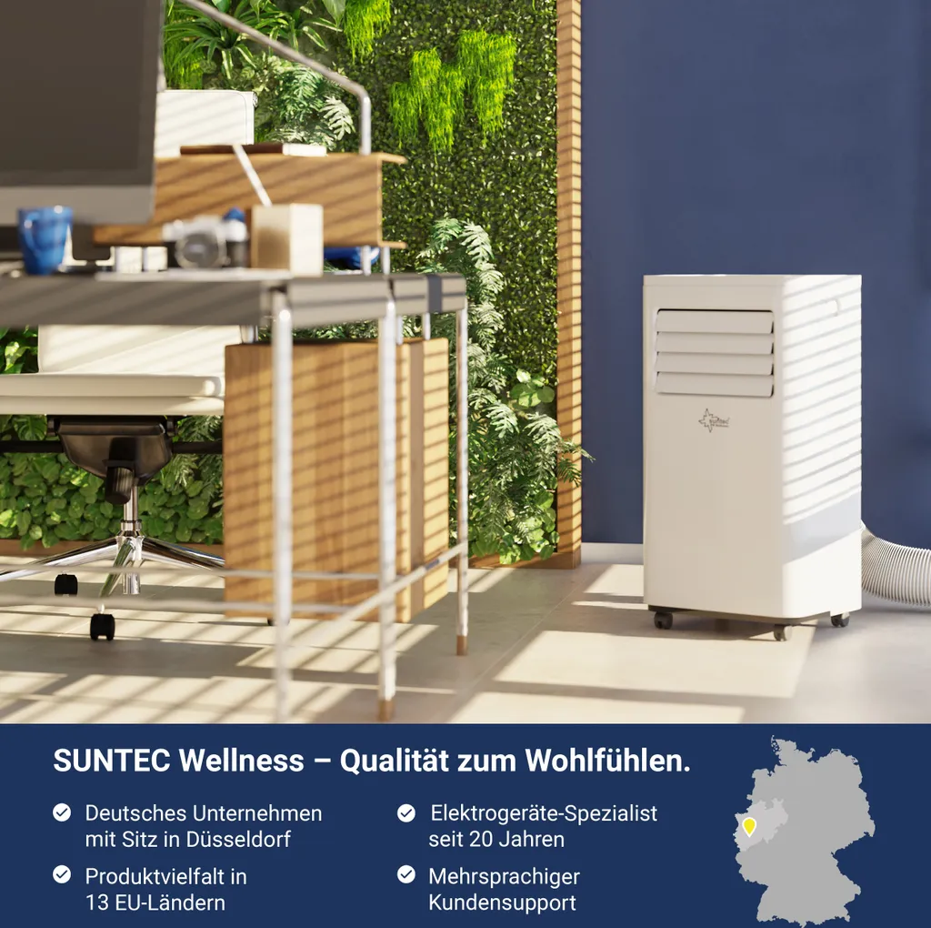 SUNTEC Mobiles Lokales Klimagerät Impuls 2.0 Eco | Für Räume Bis 60 M3 (25 M2) | Inkl. Abluftschlauch | Kühler Und Entfeuchter Mit ökologischem Kühlmittel R290 | 7.000 BTU/h, EEK A 4 SUNTEC Mobiles Lokales Klimagerät Impuls 2.0 Eco | Für Räume Bis 60 M3 (25 M2) | Inkl. Abluftschlauch | Kühler Und Entfeuchter Mit ökologischem Kühlmittel R290 | 7.000 BTU/h, EEK A – Bild 2