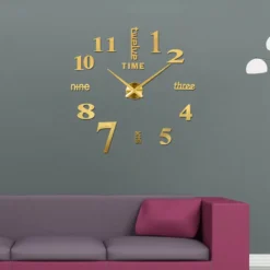 47“ 3D Spiegel Wanduhr Kleben Große Wall Clock Rahmenlose DIY Wanduhr Wandtattoo Wanduhr 120*120cm (Gold) -Haushaltswaren Store 5dfdf1ddfe85364da3737e1dae10b3f3
