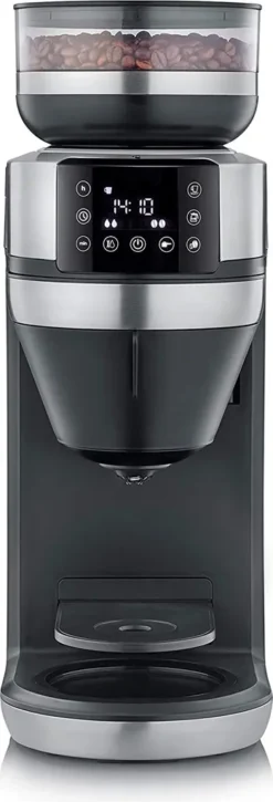 SEVERIN FILKA Vollautomat Für Filterkaffee Mit Thermokanne KA 4851 Aus Edelstahl, Matt-schwarz Edelstahl-gebürstet -Haushaltswaren Store 5e29ee61d071a174d9c1bcd8a1d96620