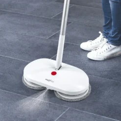 MAXXMEE Akku-Rotationsmopp - Rotierende Mikrofaserpads - Weiß Bodenwischer Akku Spray Mopp Spraymop Set Sprühwischer Tank Rotation Wischmopp -Haushaltswaren Store 5e757ed98ed3178ac908e9914bc9d820