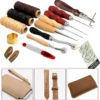 14 Stück Leder Werkzeug Set - Leder Handwerk Handnähen Werkzeuge Mit Nadeln, Gewinde, Maßband, Bohrer Für Leder Leinwand Nähen -Haushaltswaren Store 5ebf7cf02200e0daed21747df37bbad3