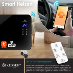 KESSER® Elektro Glasheizung Konvektor Elektroheizung Heizung Heizkörper Touch Display, Modell:Schwarz / 2000 Watt 15 KESSER® Elektro Glasheizung Konvektor Elektroheizung Heizung Heizkörper Touch Display, Modell:Schwarz / 2000 Watt -Haushaltswaren Store 5fad050af67320e1b0f01cdca1453fd8