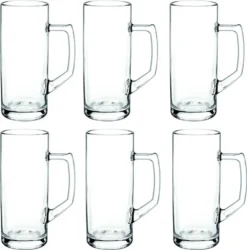 Borgonovo 12002620 Reno Bierseidel, Bierkrug, Bierglas, 645ml, Mit Füllstrich Bei 0,5l, Glas, Transparent, 6 Stück -Haushaltswaren Store 5fbe9e38a9ed30fd23e03201fe0c0089