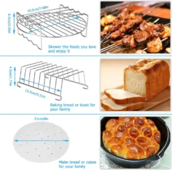 Zubehör Heißluftfritteuse, 8 Zoll 14 Stück Zubehörset Für Airfryer Fritteusen Für COSORI Ninja Philips Tefal Für Luftfritteuse 3.7QT-6.8QT -Haushaltswaren Store 60313fdf2df5a482748d8c9ccab0c2fd