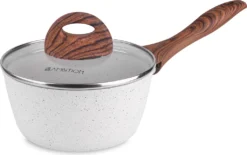 Ambition Nature Topf Mit Deckel 16cm 1200 Ml Aluminium Mehrschichtboden Braun Ecru Pfluon Cookmark (PTFE) Induktionsgeeignet -Haushaltswaren Store 611f2cd9f0d38edba2f1fa160248b661