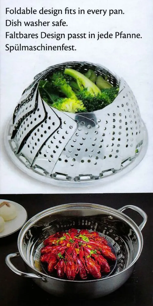 Edelstahl Dampfgareinsatz Dampfkorb, Ø 25cm Durchmesser, Dämpfeinsatz Dampfgarer Dampfgareinsatz Dünsteinsatz 7 Edelstahl Dampfgareinsatz Dampfkorb, Ø 25cm Durchmesser, Dämpfeinsatz Dampfgarer Dampfgareinsatz Dünsteinsatz – Bild 5