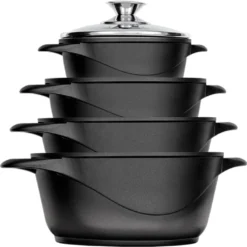 Smile MGK-12 Kochtopf, Geschmiedetes Aluminium, Schwarz -Haushaltswaren Store 61e4f171bcb8fbc5747b028e103832b8