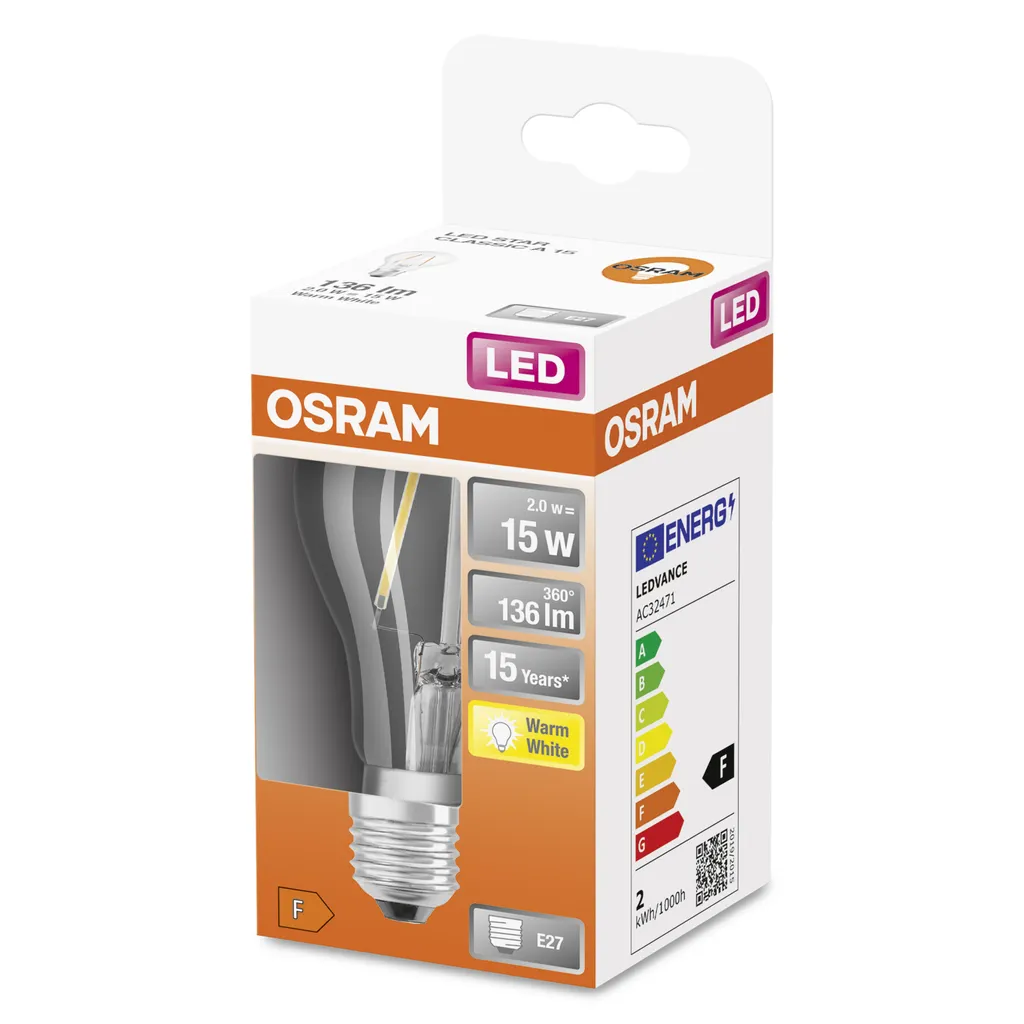 Osram LED Leuchtmitel Star Classic P15 E27 1,5W Warmweiß, Klar 7 Osram LED Leuchtmitel Star Classic P15 E27 1,5W Warmweiß, Klar – Bild 5