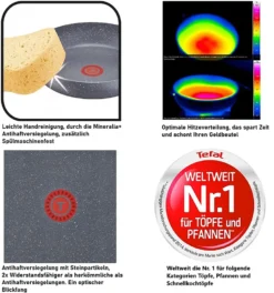 Tefal G13411 Cook Healthy Pfannenset Induktion 6 Tlg, Hohe Wokpfanne Mit Deckel 28cm, Pfanne 30 Cm + 24cm, Alle Herdarten, Spülmaschinenfest, Antihaft-beschichtet, Wok & Bratpfanne Set -Haushaltswaren Store 6268b796607e2b705d1a2efd8caedcfb