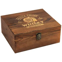 Whisky Geschenk-Set Mit 2 Gläsern, Eiswürfeln Aus Edelstahl, Zange, Samtbeutel In Einer Schönen Holzbox -Haushaltswaren Store 62e95a1318c5e3db3ef9bcb74b9358b4