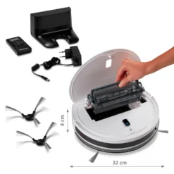 MEDION Staubsaugerroboter Mit Ladestation E40 (Staubsaugerroboter Für Hartböden, Fliesen, Laminat, Optimiert Für Tierhaare, Direkte Absaugung, Automatische Rückkehr Zur Ladestation) -Haushaltswaren Store 64b583ccd91dfe0e0510618c88f32302
