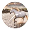 Wanduhr WEIßES PFERD Küchenuhr LEISE Wohnzimmeruhr DEKO Badezimmeruhr RUND 30 Cm
