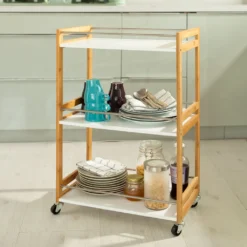 SoBuy Küchenwagen,Servierwagen,Badrollwagen,Küchenregal FKW32-WN