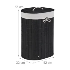 Relaxdays Bambus Wäschekorb Oval -Haushaltswaren Store 666af58ddb8e1354855afdcf00db12eb