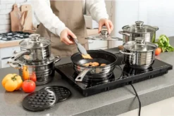 Maison & Kitchen - Kochtopfset - Pfannenset 13-teilig - Edelstahl - Kochgeschirr Set Mit Glasdeckel - Induktionsgeeignet - Stielpfanne / Bratpfanne - PFAS-frei -Haushaltswaren Store 669d097f10b0427f13ceea0ea8ddb1d8