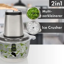 ProfiCook® Zerkleinerer Küche Elektrisch Inkl. Ice Crush-Funktion, Gemüseschneider Mit 1,7L Edelstahlbehälter, Elektrisch Mit Kombimesser Für 2- Oder 4-Klingenbetrieb- PC-MZ 1227 -Haushaltswaren Store 66a1ecc2b926141fc430047b357bfe8e