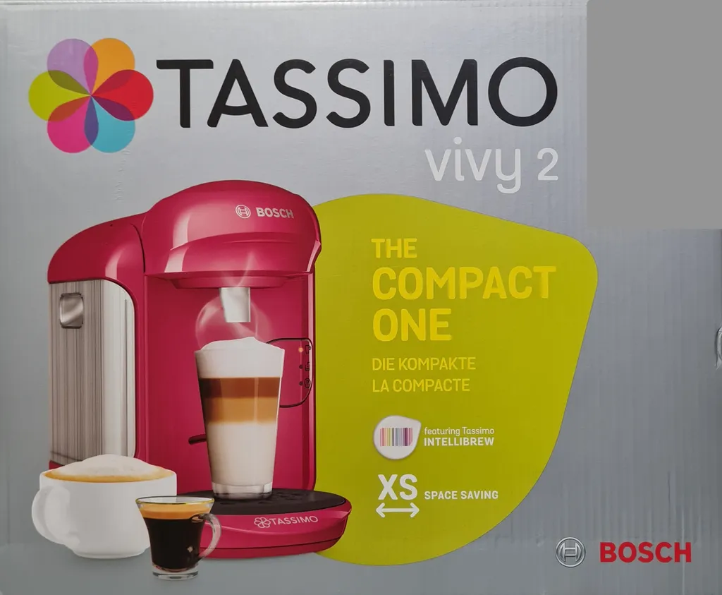 Bosch Tassimo Vivy2 Kapselmaschine TAS1401, Kompaktes Design, Vollautomatisch, Geeignet Für Alle Tassen - Pink 10 Bosch Tassimo Vivy2 Kapselmaschine TAS1401, Kompaktes Design, Vollautomatisch, Geeignet Für Alle Tassen - Pink – Bild 8