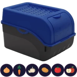 Kartoffel Aufbewahrungsbox Blau+ Weiß 2er Set I Gemüsebox Kartoffelbox Mit Deckel Für Ca. 4 Kg Kartoffeln + 6 Aufkleber Mit Gemüsesorten -Haushaltswaren Store 67d806dbd0a1b46fd87418f1b5485634