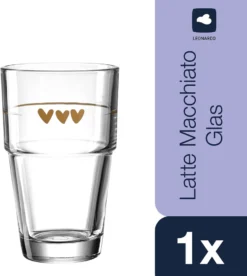 LEONARDO 043467 Solo Latte Macchiato Becher Mit Motiv Herzen, Glas, 410 Ml, Klar -Haushaltswaren Store 69c89e0a69702d0e46aa7c78e64e3726