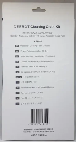 Ecovacs Robotics D-CC50A Einweg Reinigungstücher Für DEEBOT OZMO 700/750/950/920/N5/T5, Weiß -Haushaltswaren Store 6b7802b24ea19111242f0a277f87ab2f