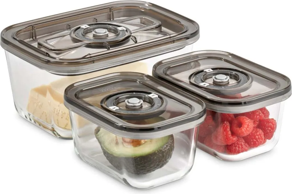 Caso Vakuum-Frischebehälter 3er Set - Für Platzsparende Aufbewahrung (1er Pack) 16 Caso Vakuum-Frischebehälter 3er Set - Für Platzsparende Aufbewahrung (1er Pack) – Bild 14