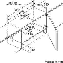 Bosch Serie 4 DFT63AC50 - 360 M³/h - Abluft/Umluft - E - D - D - 68 DB -Haushaltswaren Store 6d334300c59b867b39d2d3f145ee4681