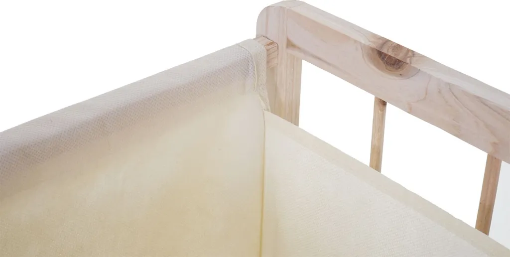 Wäschesammler HWC-B60, Laundry Wäschebox Wäschekorb, Massiv-Holz 2 Fächer 60x60x33cm 68l Hellbraun, Bezug Creme 7 Wäschesammler HWC-B60, Laundry Wäschebox Wäschekorb, Massiv-Holz 2 Fächer 60x60x33cm 68l Hellbraun, Bezug Creme – Bild 5