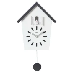 Cuco Clock Kuckucksuhr BAUERNHAUS Mit Pendel Wanduhr Moderne Kuckucksuhr Pendeluhr 28,3 × 22,8 × 10,4cm - Schwarz