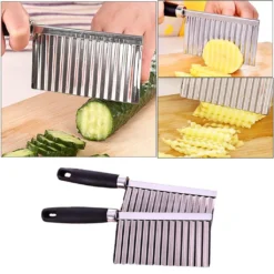 Potato Wavy Edged Knife Edelstahl Küchenhelfer Gemüse Obst Schneidwerkzeug Küchenzubehör Pommes Frites Maschine -Haushaltswaren Store 6edaadecce70eb6e15f635aac173ad45