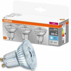 Osram LED Lampe Ersetzt 50W Gu10 Reflektor - Par16 In Transparent 4,3W 350lm 4000K 3er Pack -Haushaltswaren Store 6f05536bea69880b4eead256970585c2
