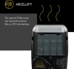 GUTFELS Klimagerät CM 81458 Sw | Mobiles Klimagerät | 4-in-1 Luftkühlung, Trocknung, Ventilation Und Heizen | 14.000 BTU / 4,1 KW Kühlleistung | Schwarz -Haushaltswaren Store 6f3d6a77b8718c70adf10d3535533d10